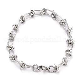 304 Stainless Steel Link Chain Bracelets US-BJEW-Z011-09P