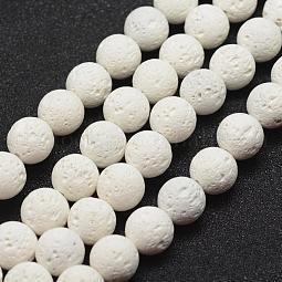 Unwaxed Natural Lava Rock Beads Strands US-G-J367-01-8mm
