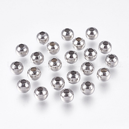 Round 304 Stainless Steel Spacer Beads US-STAS-I050-06-6mm