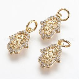 Brass Micro Pave Cubic Zirconia Charms US-ZIRC-G079-03G-NR