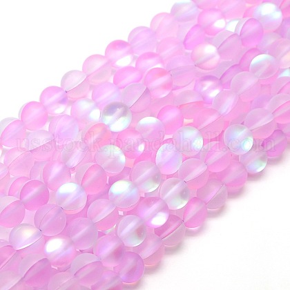 Synthetic Moonstone Beads Strands US-G-F142-8mm-09-1