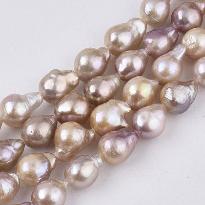 Natural Baroque Pearl Keshi Pearl Beads Strands US-PEAR-Q015-019A-02-1