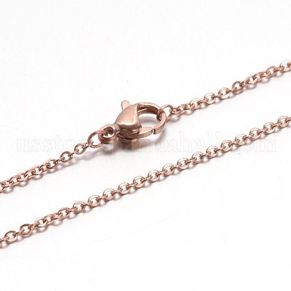 304 Stainless Steel Cable Chain Necklaces US-NJEW-E026-04RG-C-1