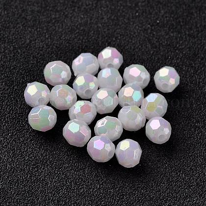 AB Color Plated Eco-Friendly Poly Styrene Acrylic Round Beads US-TACR-L004-8mm-78-1