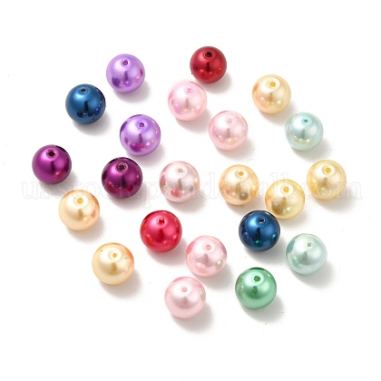 Mixed Glass Pearl Round Beads US-X-HYC005-1