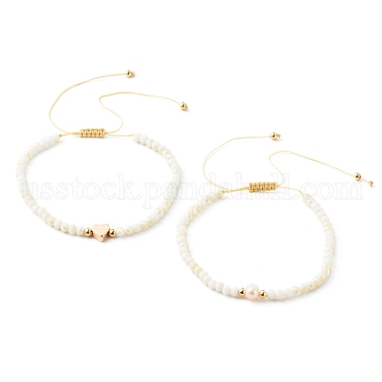 Adjustable Nylon Thread Braided Bead Bracelets Set US-BJEW-JB06450-1