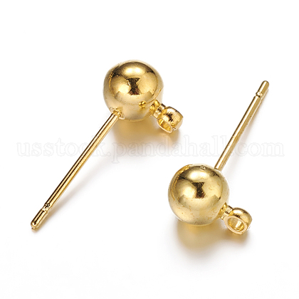 Brass Ball Post Ear Studs&nbsp;US-EC254-G-2