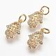 Brass Micro Pave Cubic Zirconia Charms US-ZIRC-G079-03G-NR-1
