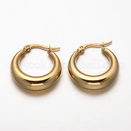 Ring 304 Stainless Steel Hoop Earrings US-EJEW-O032-13-1