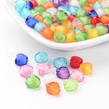 Mixed Color Transparent Acrylic Faceted Heart Beads US-X-TACR-S114-8mm-M-1