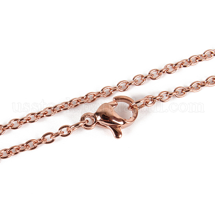Unisex 304 Stainless Steel Cable Chain Necklaces US-STAS-O037-83RG-1