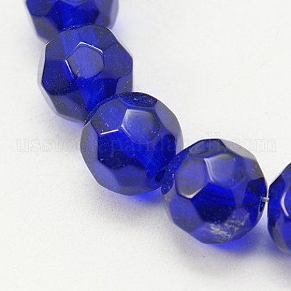 Glass Beads Strands US-GF10mmC25Y-1