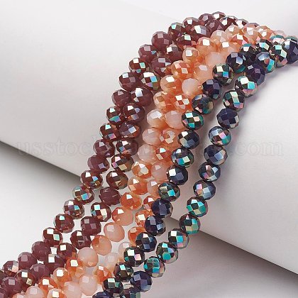 Electroplate Glass Beads Strands US-EGLA-A034-J6mm-J-1