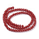 Opaque Solid Color Faceted Glass Beads Strands US-EGLA-J047-6x4mm-05-2