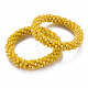 AB Color Plated Faceted Opaque Glass Beads Stretch Bracelets US-BJEW-S144-003D-05-1