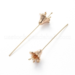 Brass Flower Shape Head Pins US-KK-E783-10G