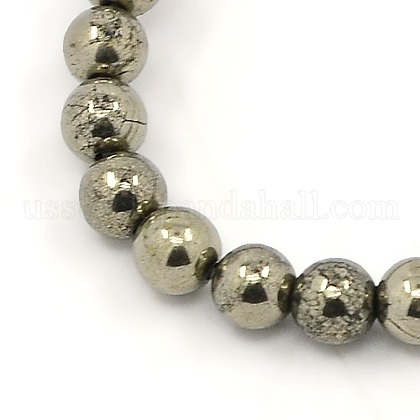 Natural Pyrite Beads Strands US-G-M009-03F-1