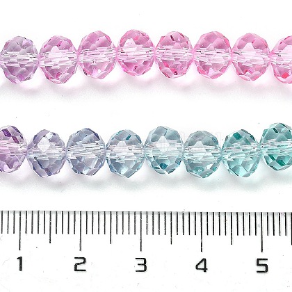 Transparent Painted Glass Beads Strands&nbsp;US-DGLA-A034-T6mm-A10-3