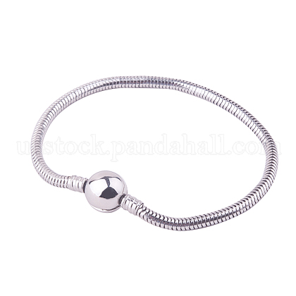 PandaHall Elite 304 Stainless Steel European Style Bracelets for Jewelry Making US-STAS-PH0006-01B-1