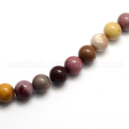 Natural Mookaite Round Beads Strands US-G-O047-12-6mm-1