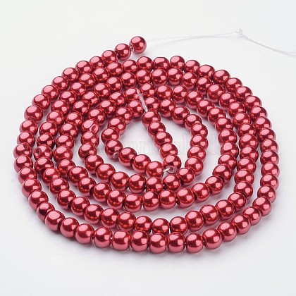 Glass Pearl Beads Strands US-HY-6D-B73-1