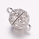 Alloy Rhinestone Magnetic Clasps with Loops US-BSAHH050-2