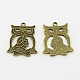 Tibetan Style Alloy Owl Pendants US-TIBEP-X0002-02-AB-2