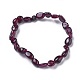 Natural Garnet Bead Stretch Bracelets US-BJEW-K213-45-2