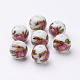 Flower Picture Glass Beads US-GFB-R002-10mm-01-1