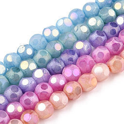 Opaque Frosted Glass Beads Strands US-EGLA-N006-076