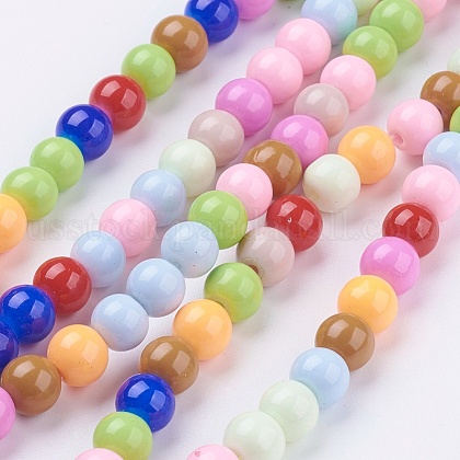 Baking Paint Glass Beads Strands US-DGLA-MSMC001-10-1