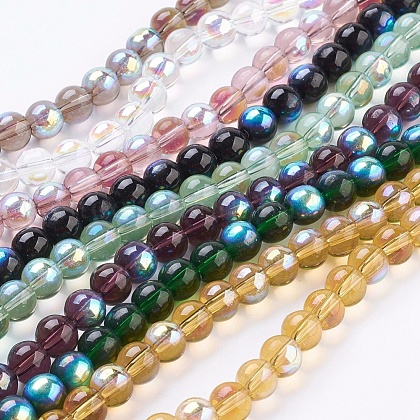 Glass Beads Strands US-M-GR8MM-AB-1