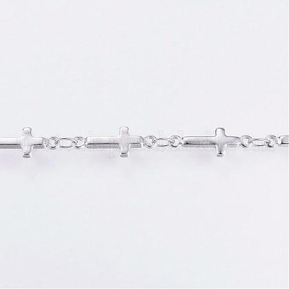 Handmade 304 Stainless Steel Bar Link Chains US-STAS-G038-21P-1