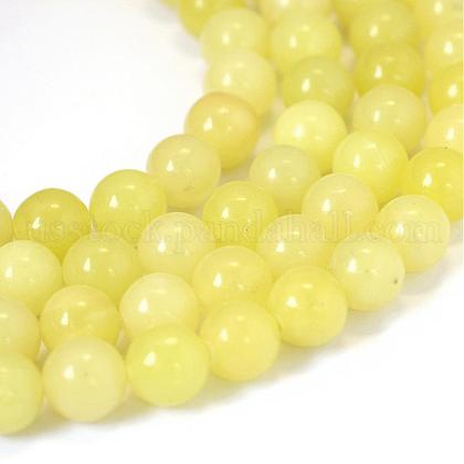 Natural Lemon Jade Round Bead Strands US-G-E334-8mm-07-1
