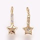 Brass Micro Pave Cubic Zirconia Charms US-X-KK-P157-06G-NF-2