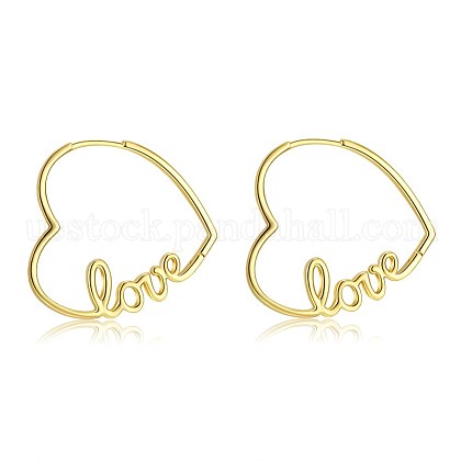 Brass Huggie Hoop Earrings US-EJEW-BB35713-1