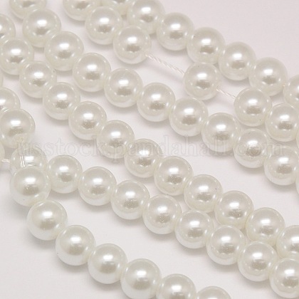 Eco-Friendly Dyed Glass Pearl Round Beads Strands US-HY-A002-6mm-RB001-1