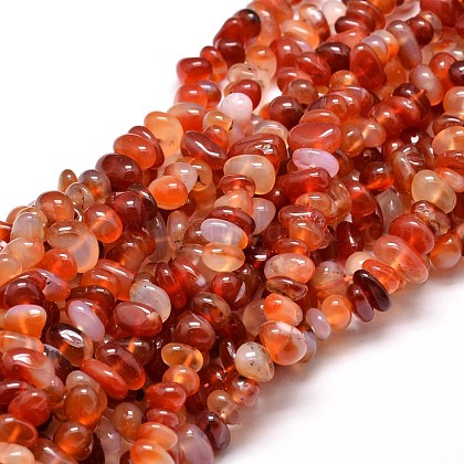 Dyed Natural Carnelian Chip Beads Strands US-G-E271-105-1