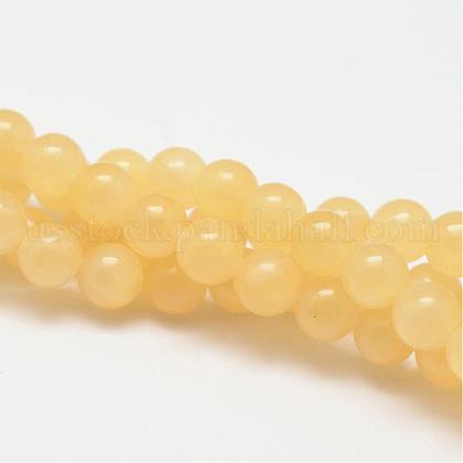 Natural Yellow Jade Bead Strands US-G-K121-02-8mm-1