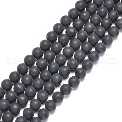 Natural Black Agate Beads Strands US-G-H1617-1