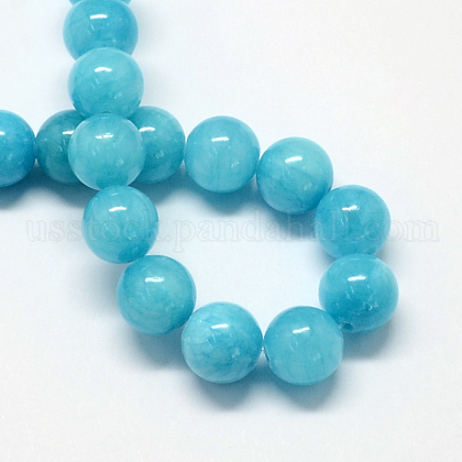 Natural Dyed Yellow Jade Gemstone Bead Strands US-G-R271-6mm-Y05-1