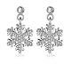 Adorable Design Snowflake Tin Alloy Czech Rhinestone Dangle Earrings US-EJEW-BB03983-01P-1