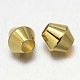 Bicone Brass Spacer Beads US-KK-L105-03G-2