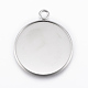 304 Stainless Steel Pendant Cabochon Settings US-STAS-E146-18P-25mm-2