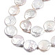 Flat Round Natural Baroque Pearl Keshi Pearl Beads Strands US-PEAR-R015-16-2