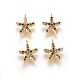 Golden Tone Brass Micro Pave Cubic Zirconia Charms US-ZIRC-L075-10A-G-1