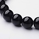 Natural Black Agate(Dyed) Beaded Stretch Bracelets US-BJEW-F203-09-2