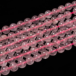 Natural Rose Quartz Beads Strands US-G-C076-8mm-3