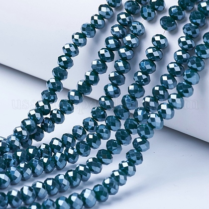 Electroplate Glass Beads Strands US-EGLA-A034-P4mm-A14-1