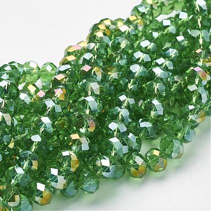 Electroplate Glass Beads Strands US-EGLA-D020-8x5mm-23-1